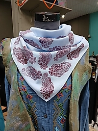 MAVİ DOĞAL BASKI BANDANA FULAR